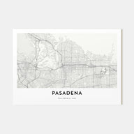 Pasadena Map Landscape Poster