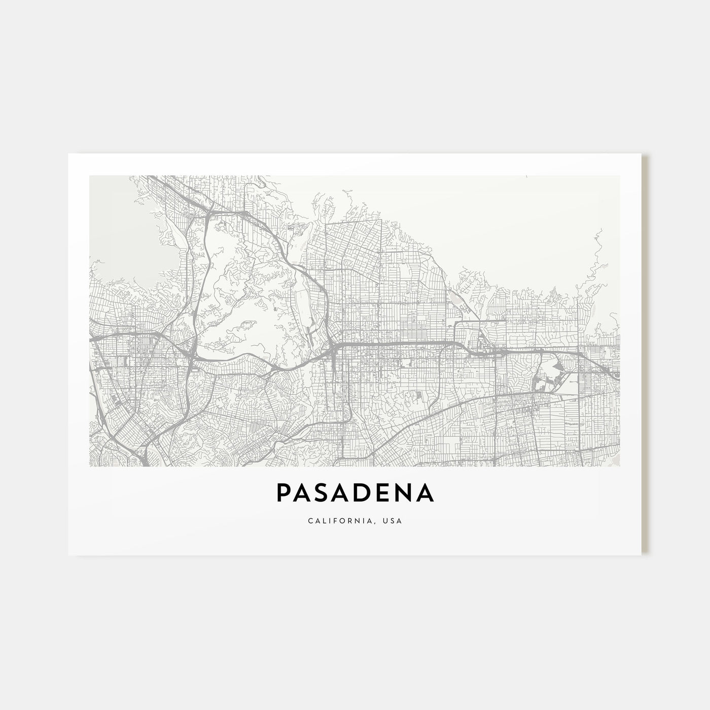 Pasadena Map Landscape Poster