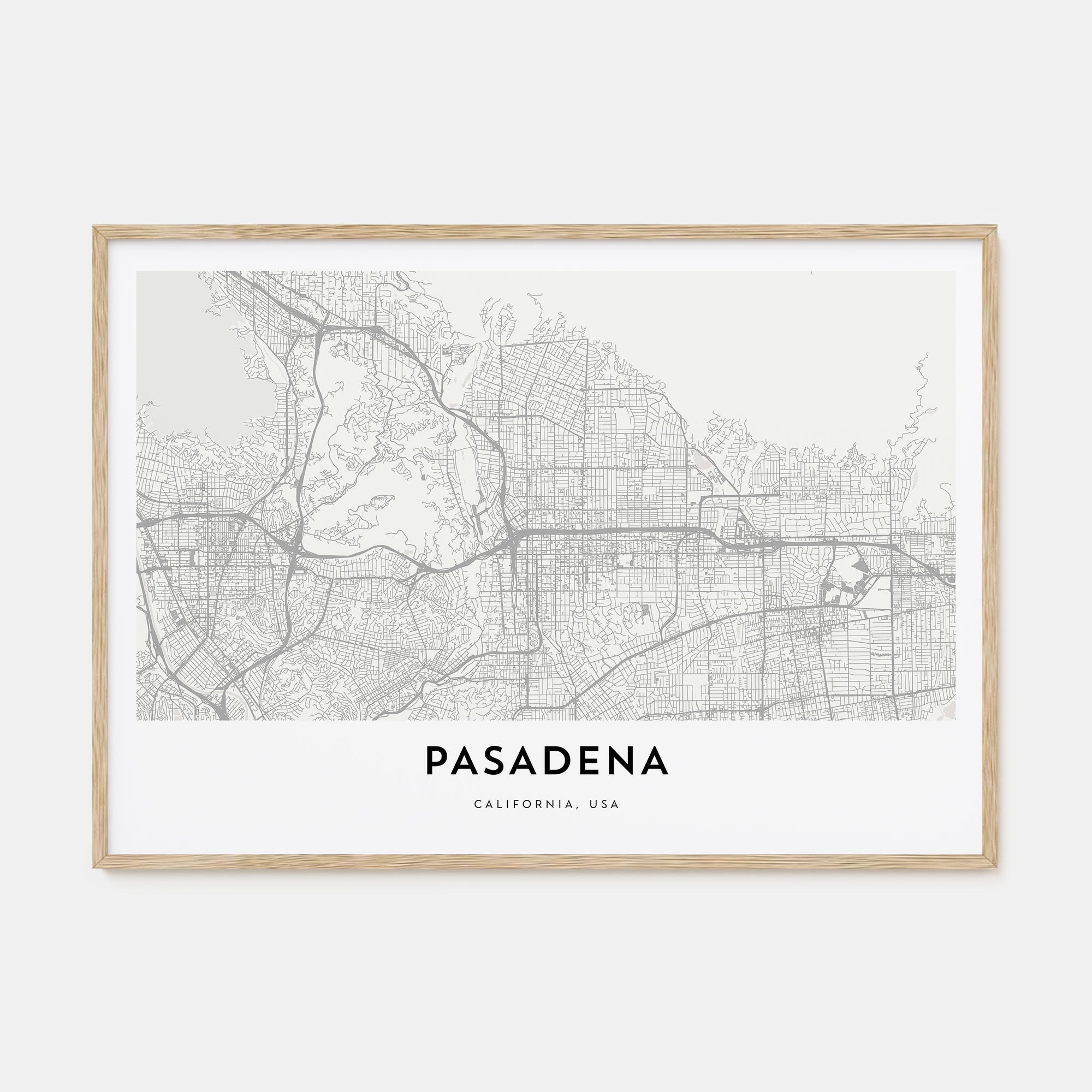 Pasadena Map Landscape Poster