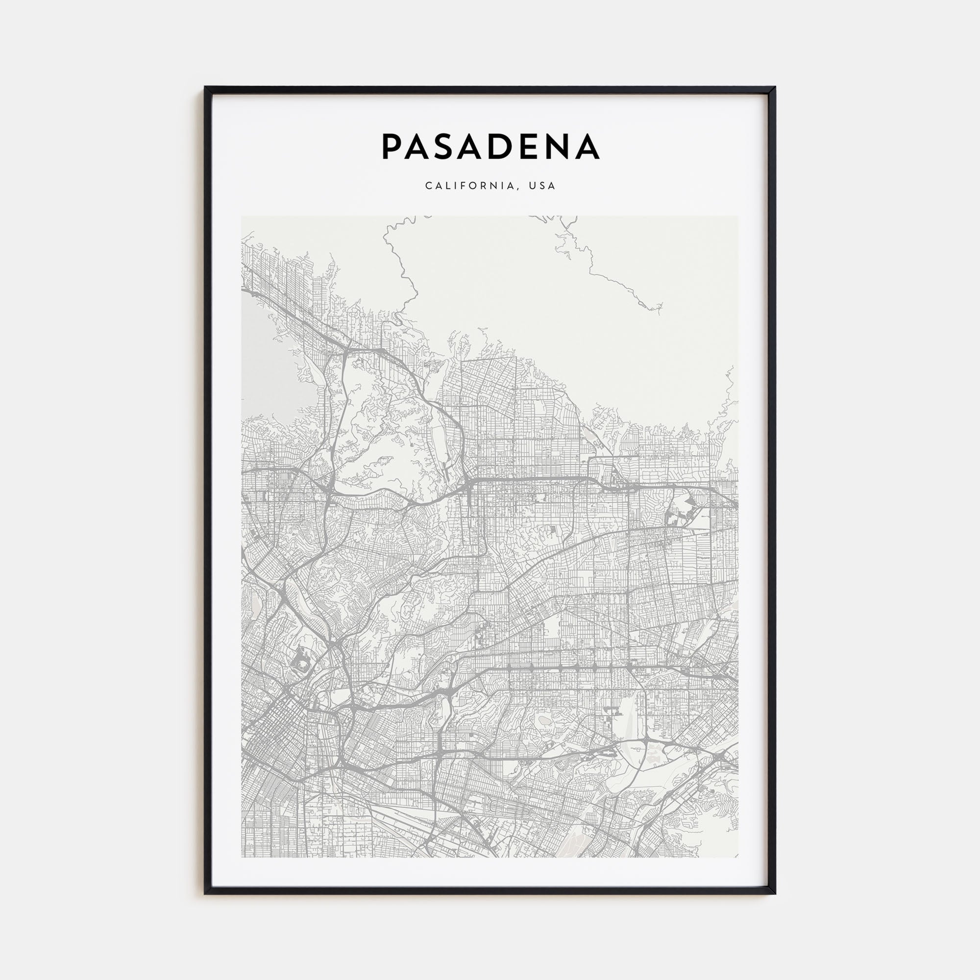 Pasadena Map Portrait Poster
