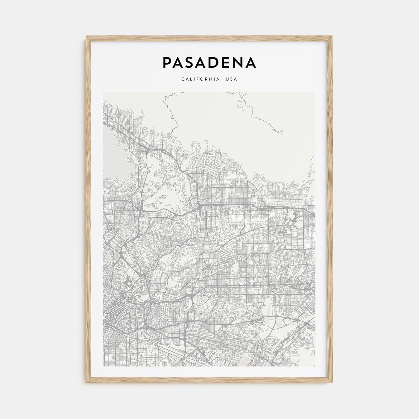 Pasadena Map Portrait Poster