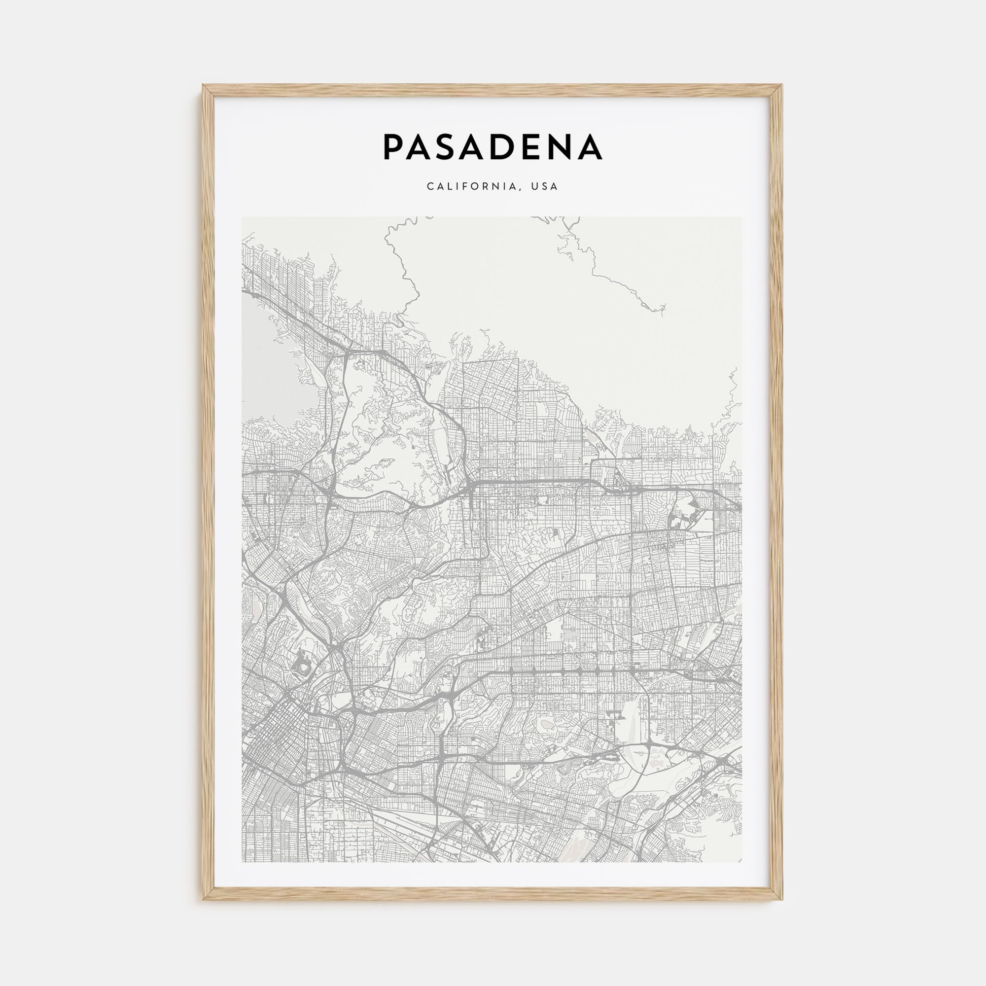 Pasadena Map Portrait Poster