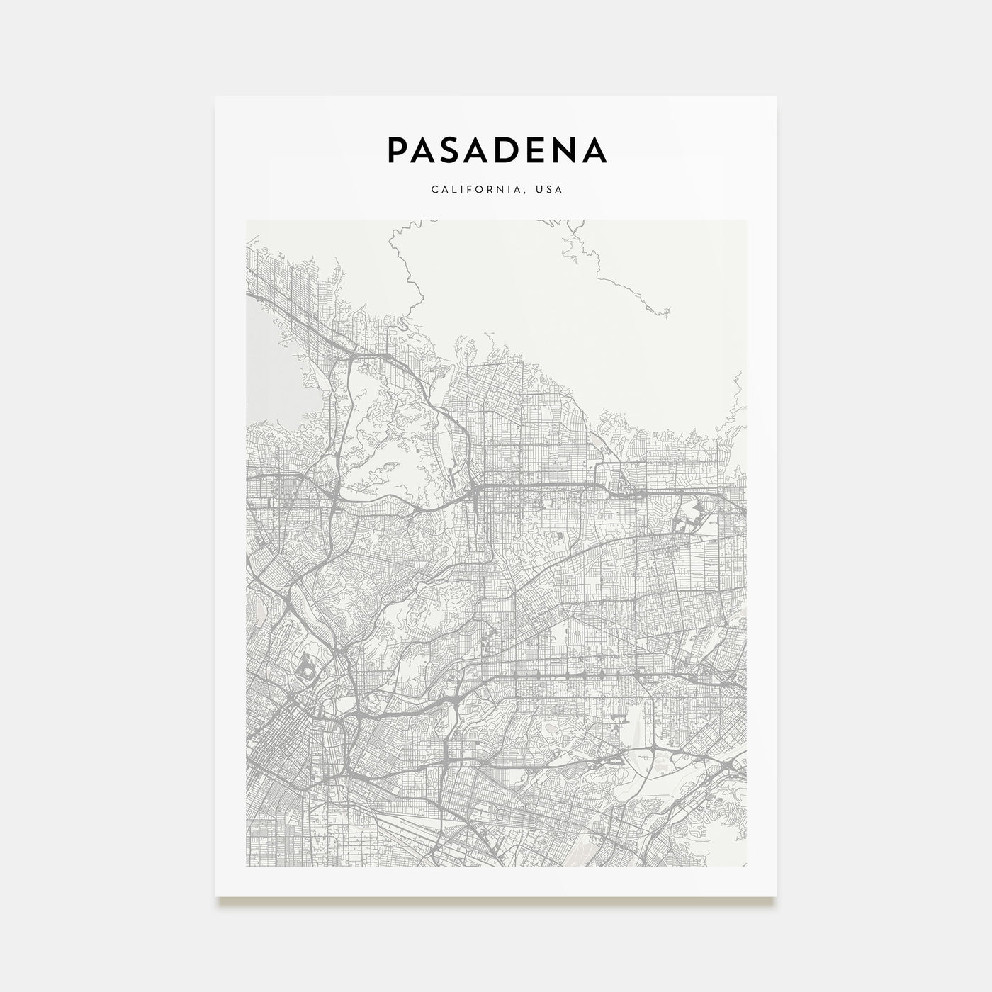 Pasadena Map Portrait Poster