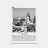 Pasadena Travel B&W Poster