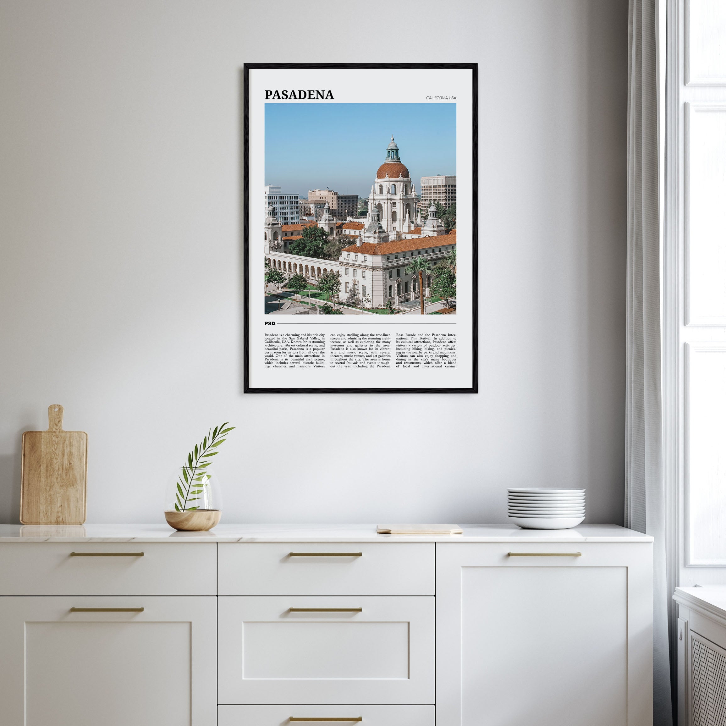 Pasadena Travel Color Poster