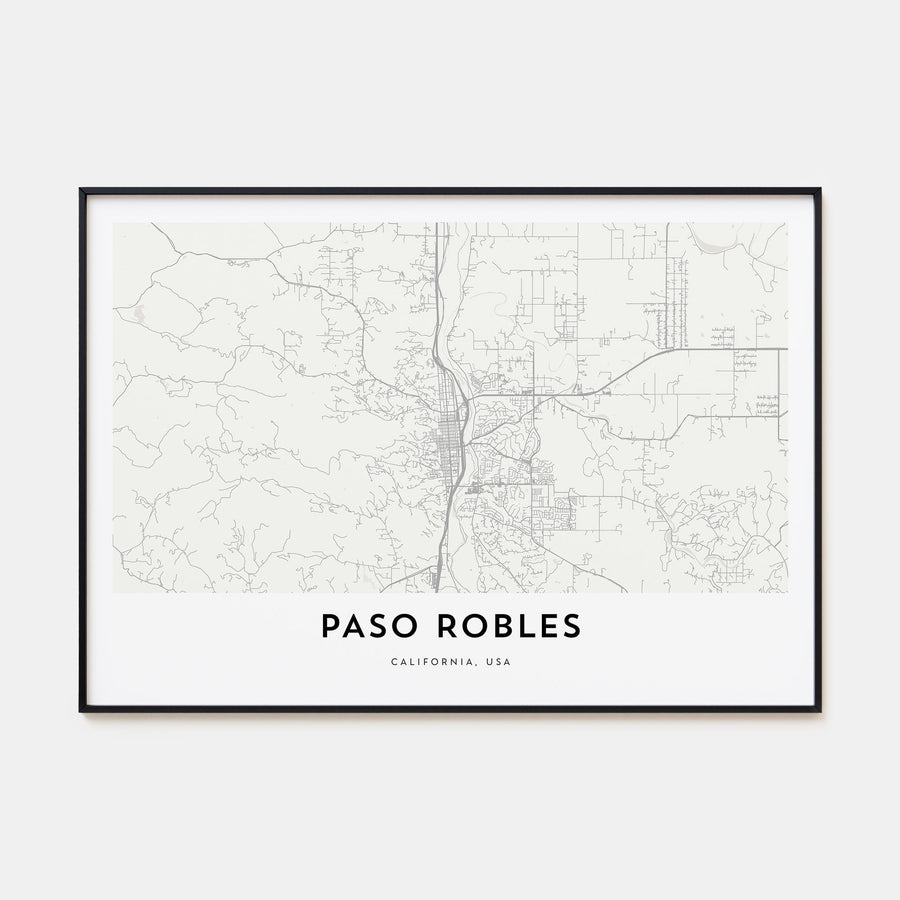 Paso Robles Map Landscape Poster