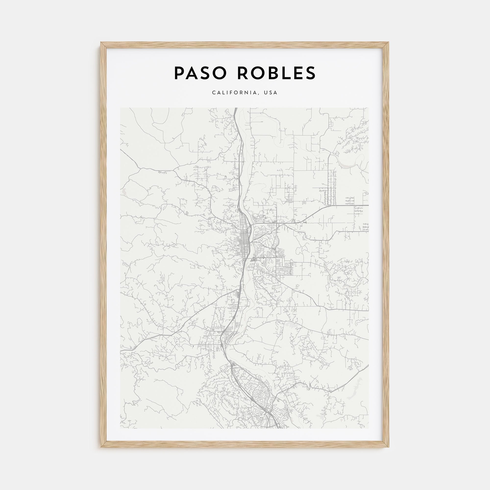Paso Robles Map Portrait Poster