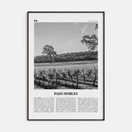 Paso Robles Travel B&W Poster
