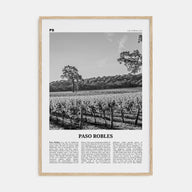 Paso Robles Travel B&W Poster