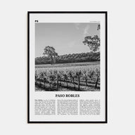Paso Robles Travel B&W Poster