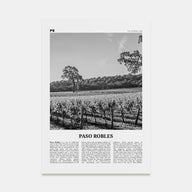 Paso Robles Travel B&W Poster