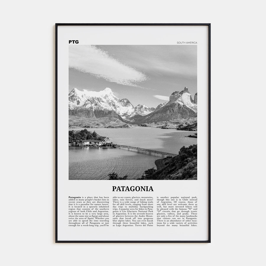 Patagonia Travel B&W Poster