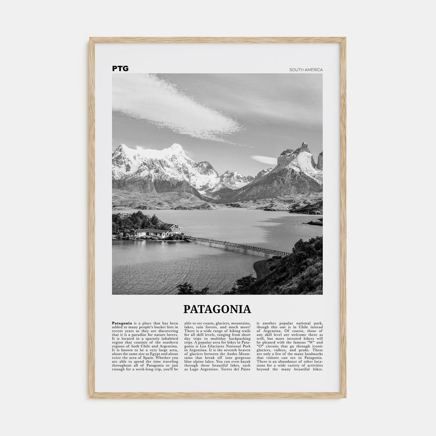 Patagonia Travel B&W Poster