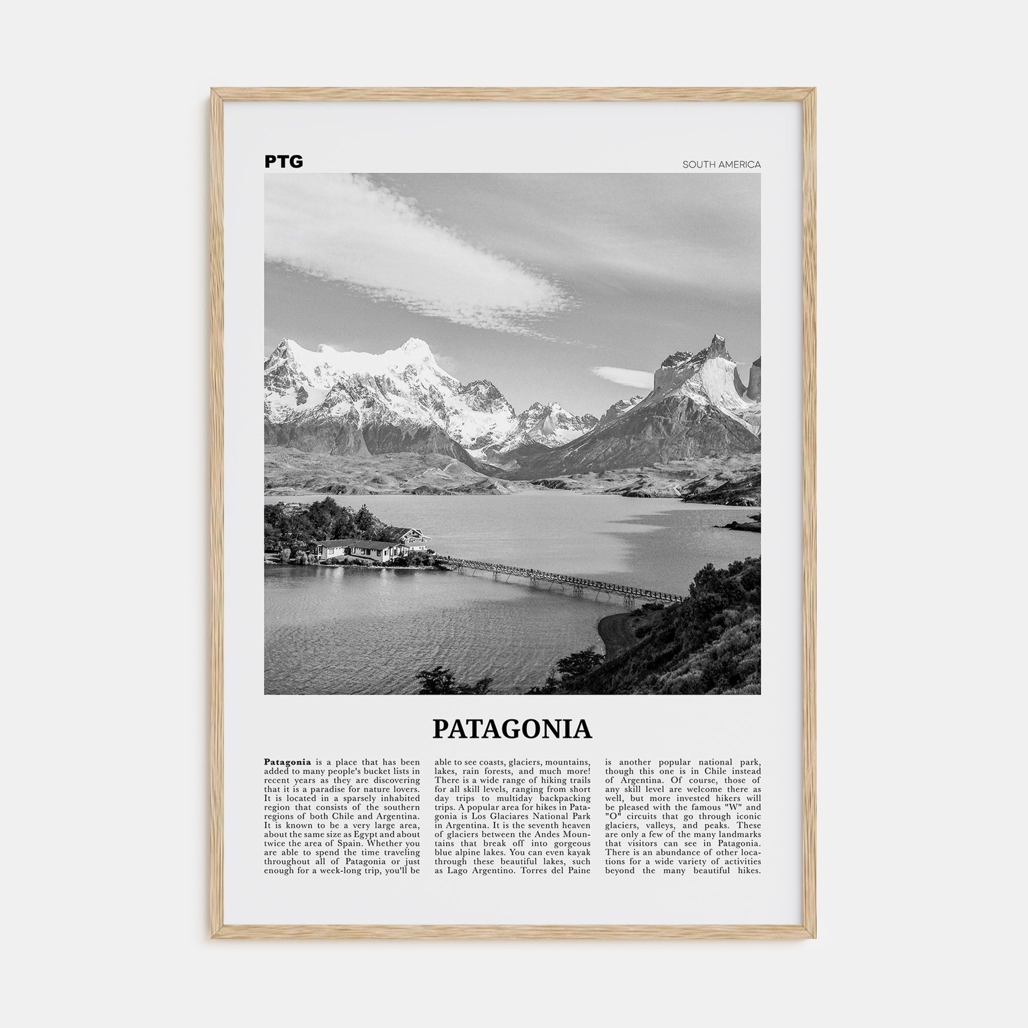Patagonia Travel B&W Poster