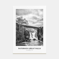Paterson Great Falls Portrait B&W Poster