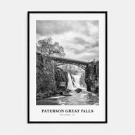 Paterson Great Falls Portrait B&W Poster