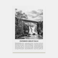 Paterson Great Falls Travel B&W Poster