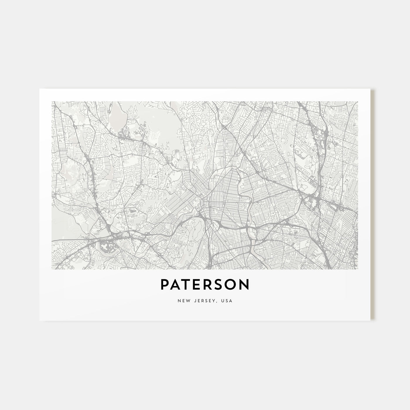 Paterson Map Landscape Poster