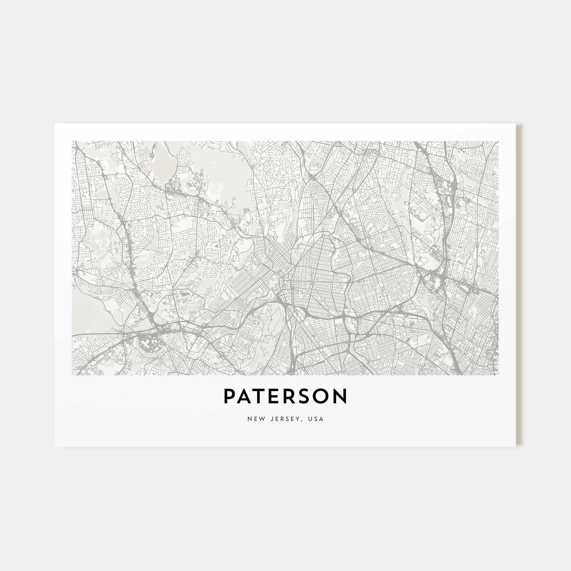 Paterson Map Landscape Poster