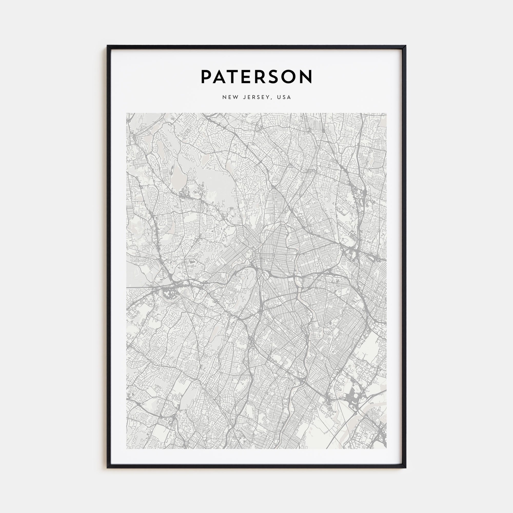 Paterson Map Portrait Poster