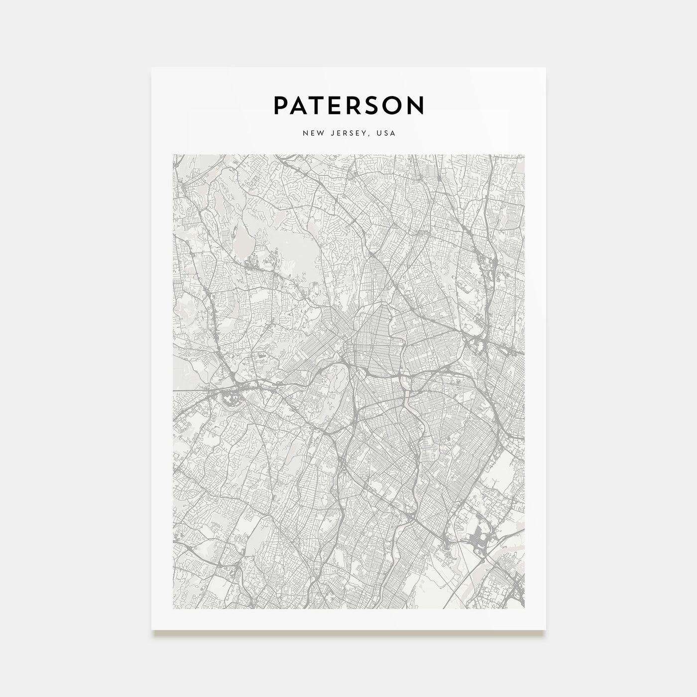 Paterson Map Portrait Poster