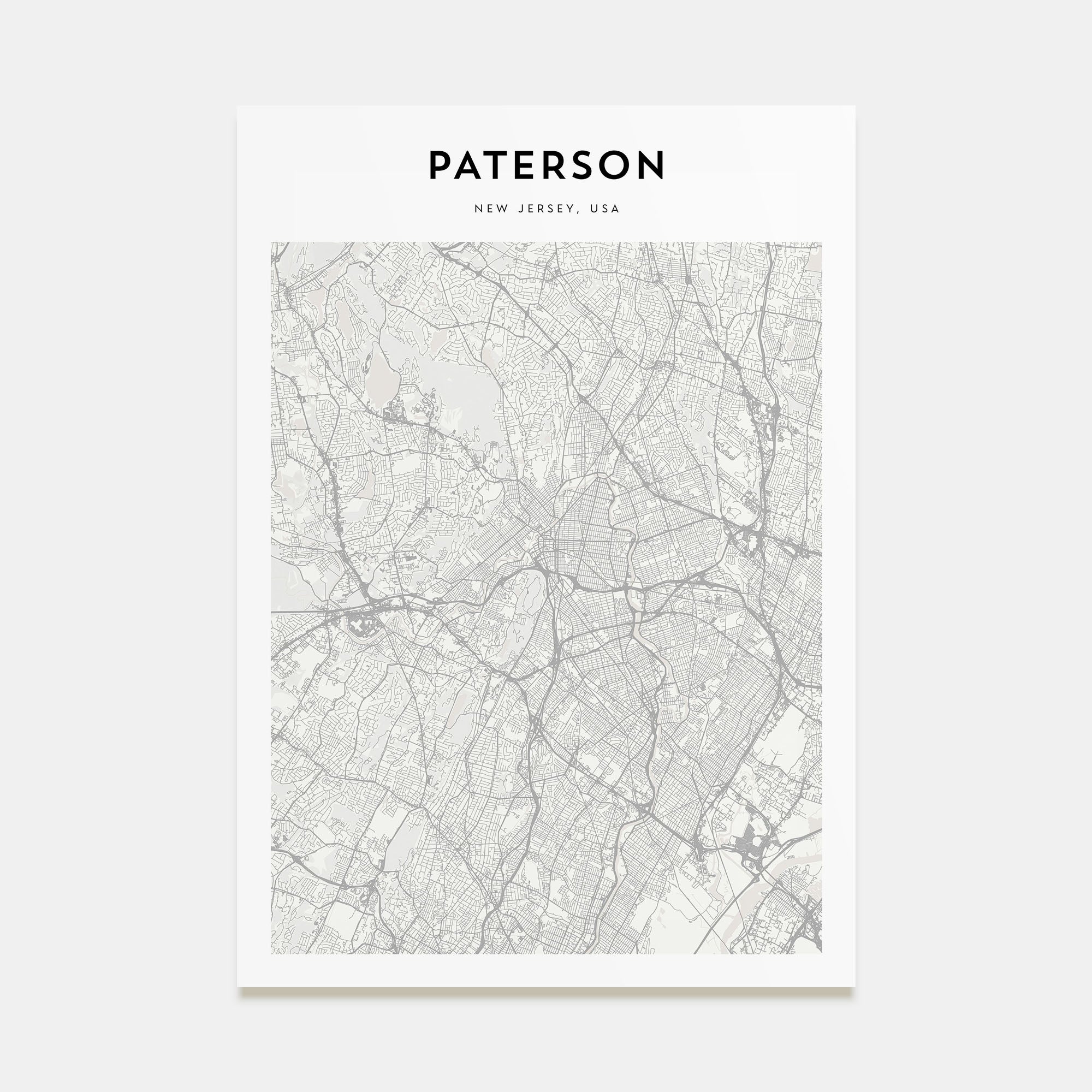 Paterson Map Portrait Poster