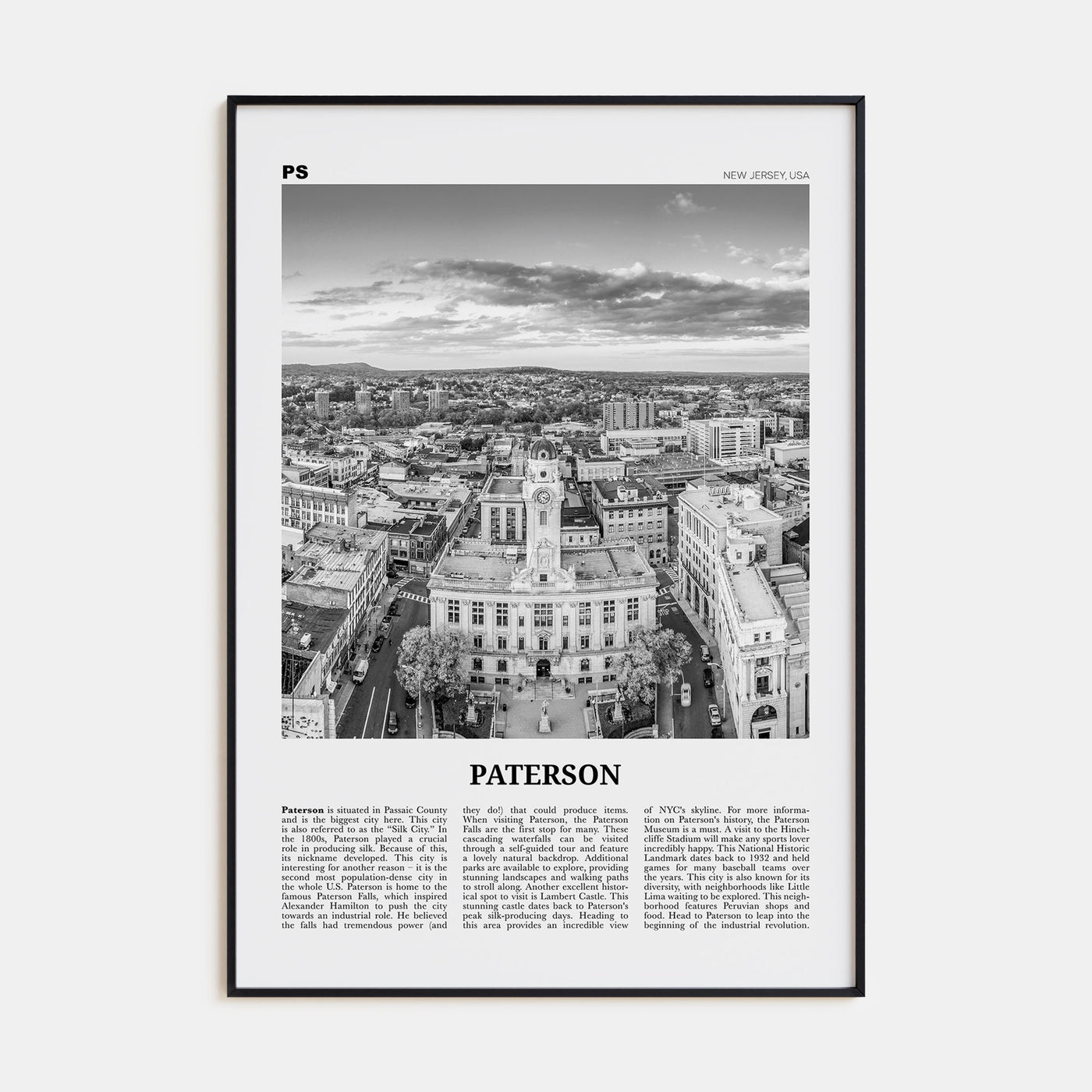 Paterson Travel B&W Poster