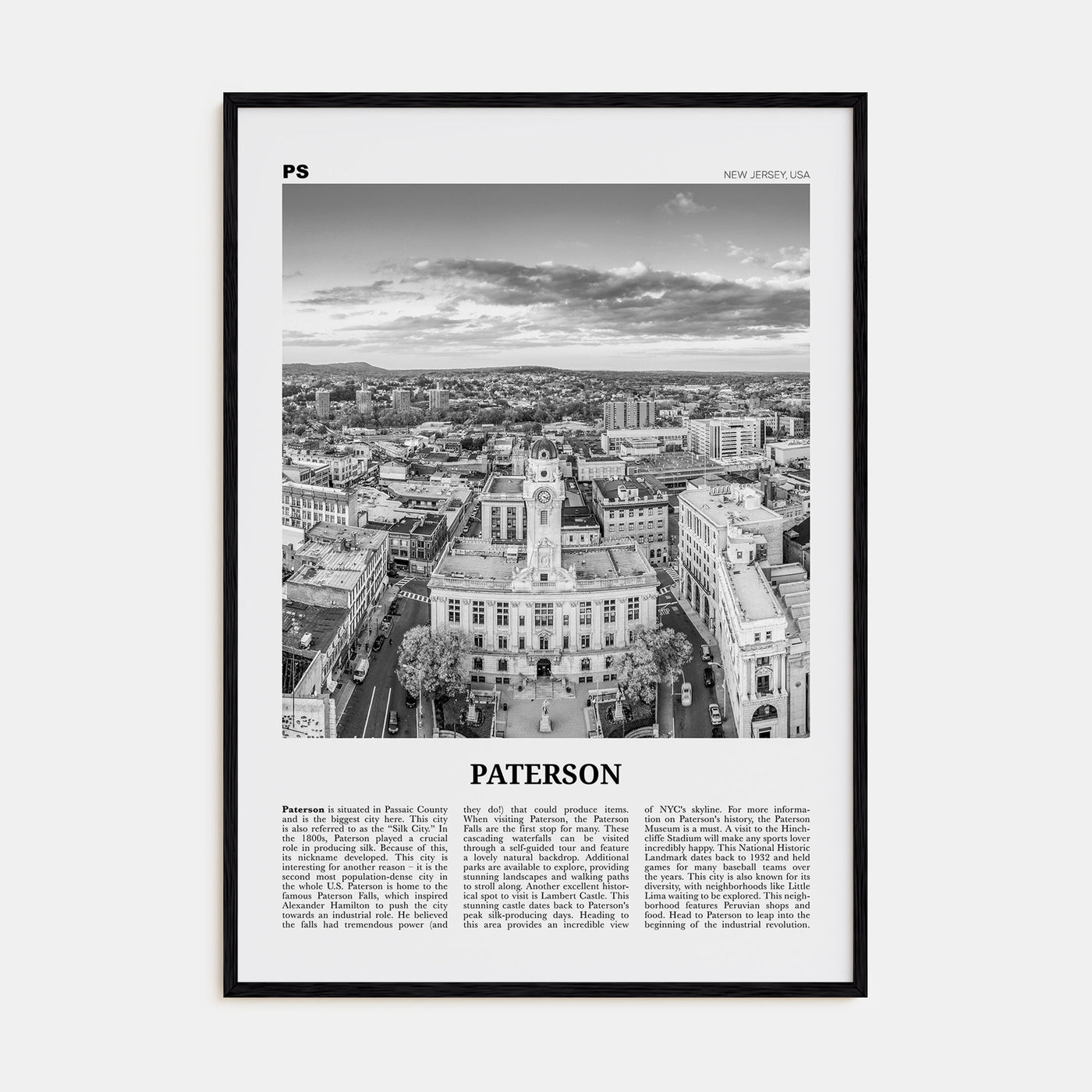 Paterson Travel B&W Poster