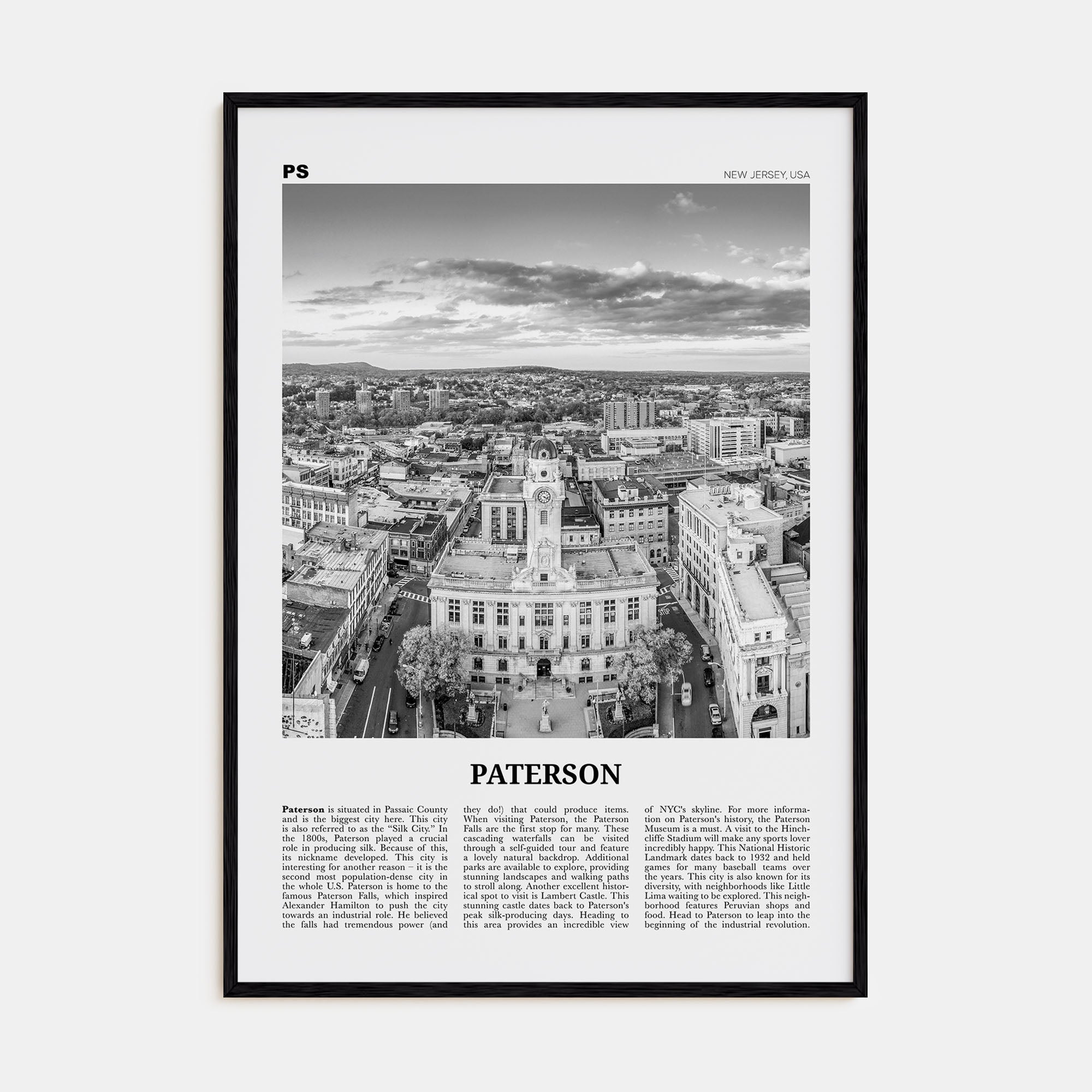 Paterson Travel B&W Poster