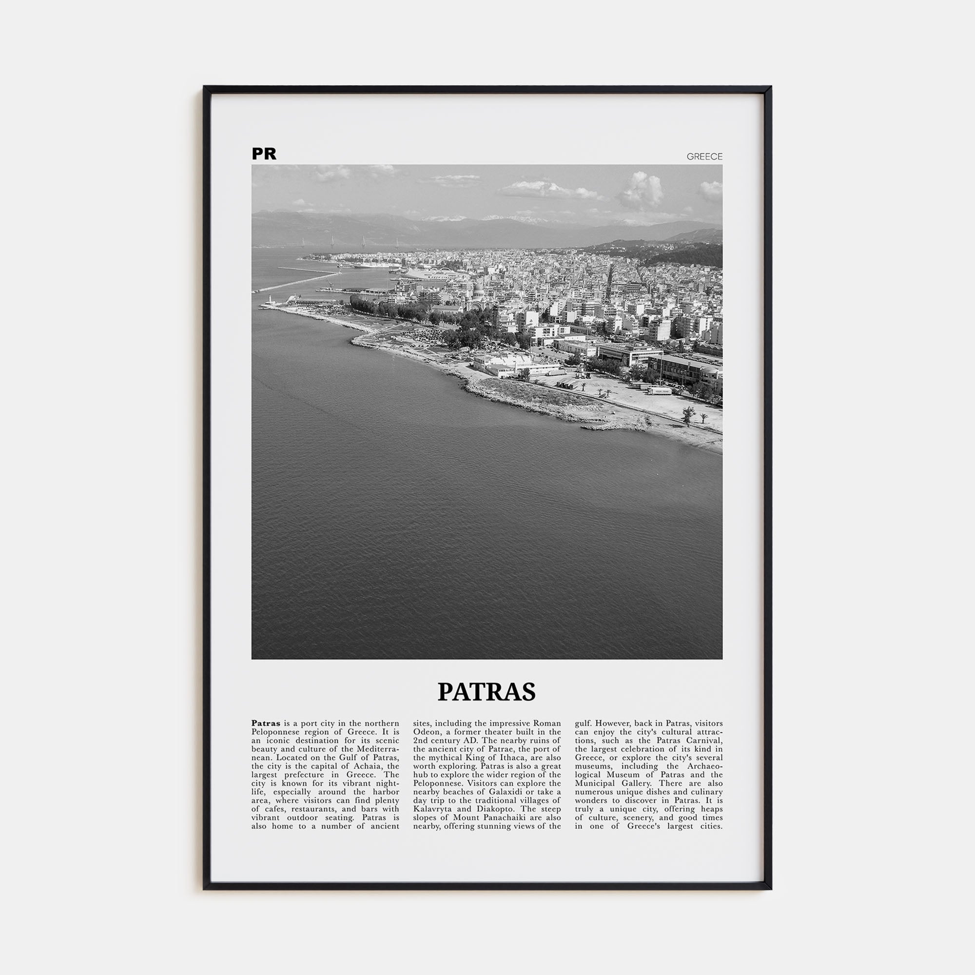 Patras Travel B&W Poster