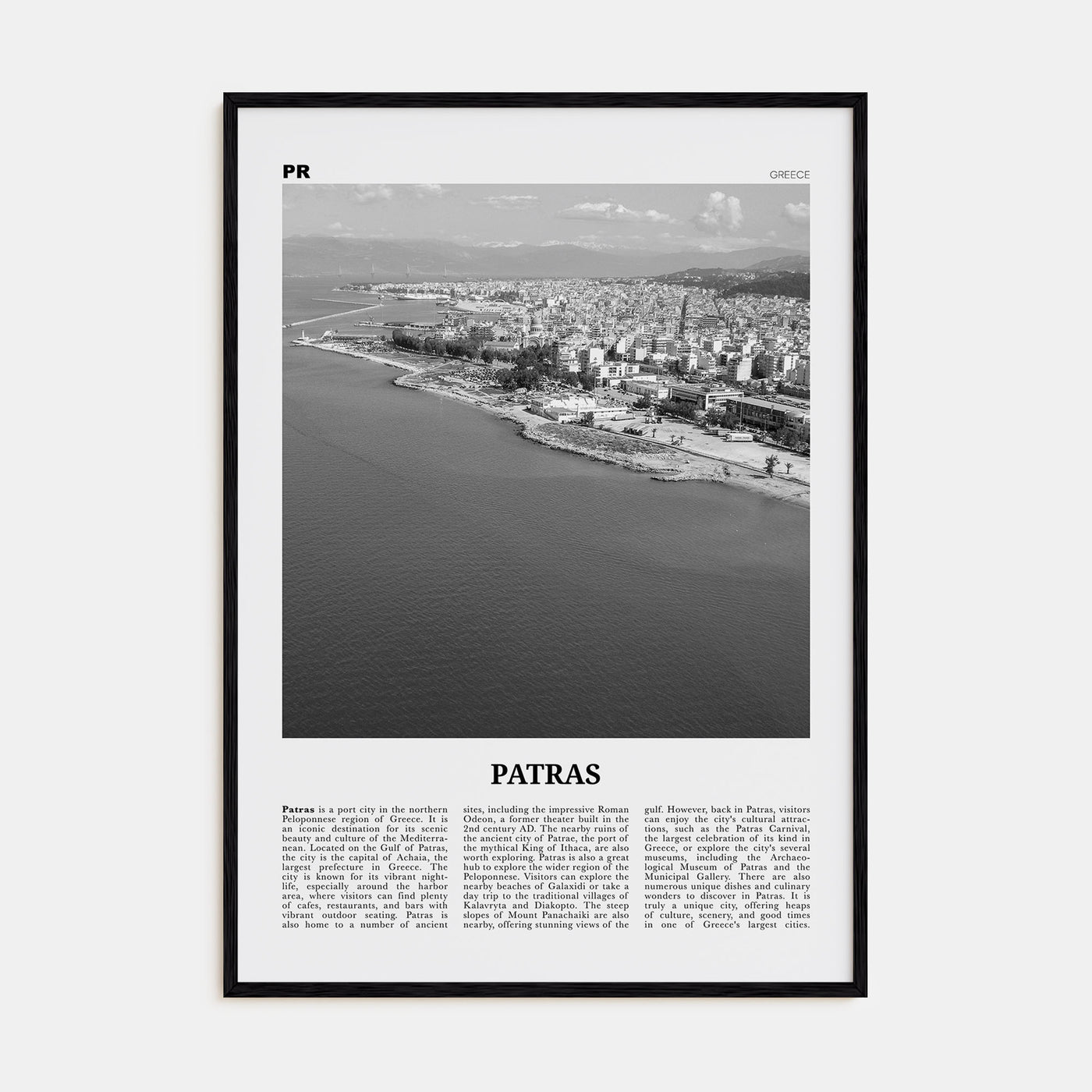 Patras Travel B&W Poster