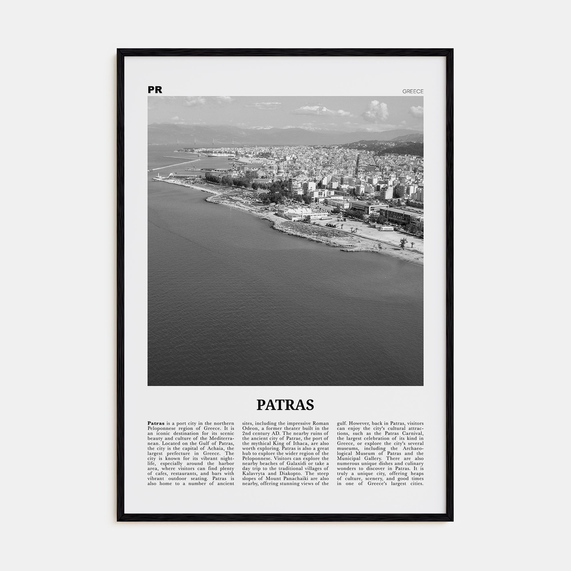Patras Travel B&W Poster