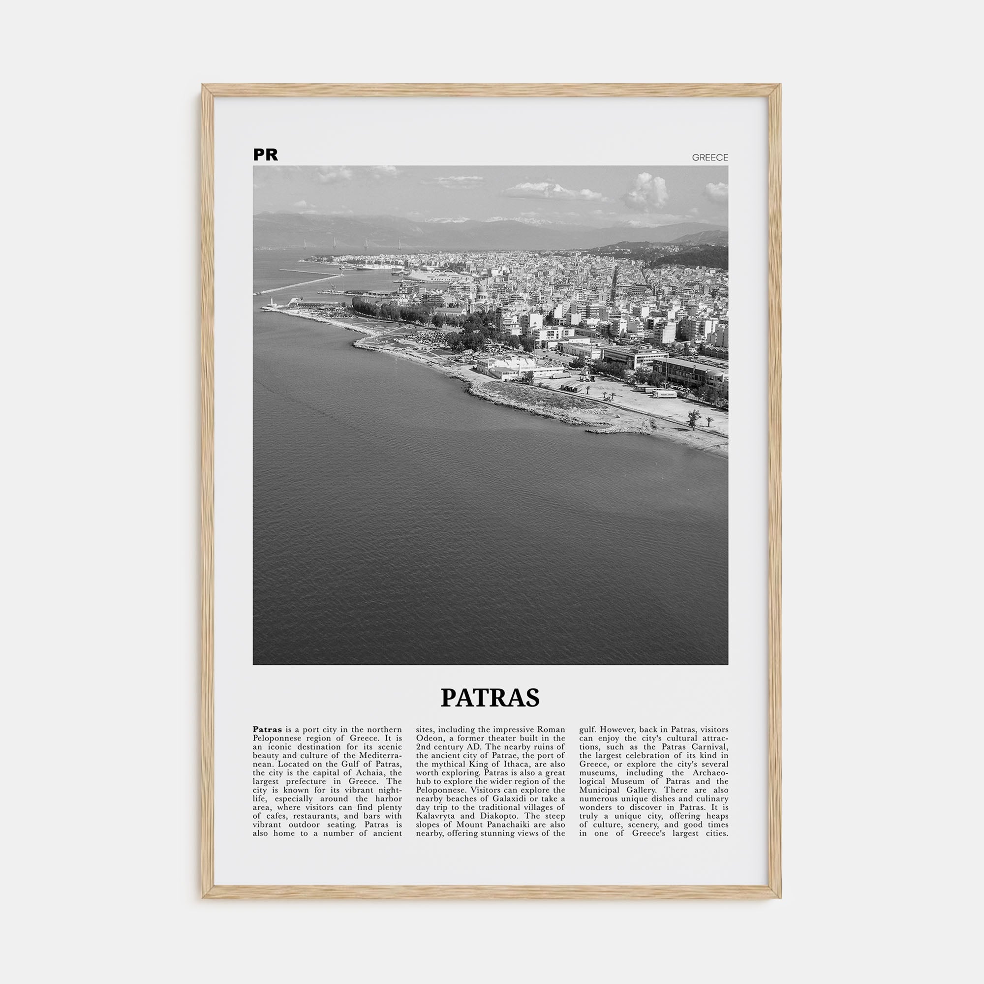 Patras Travel B&W Poster