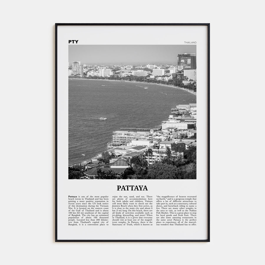 Pattaya Travel B&W Poster