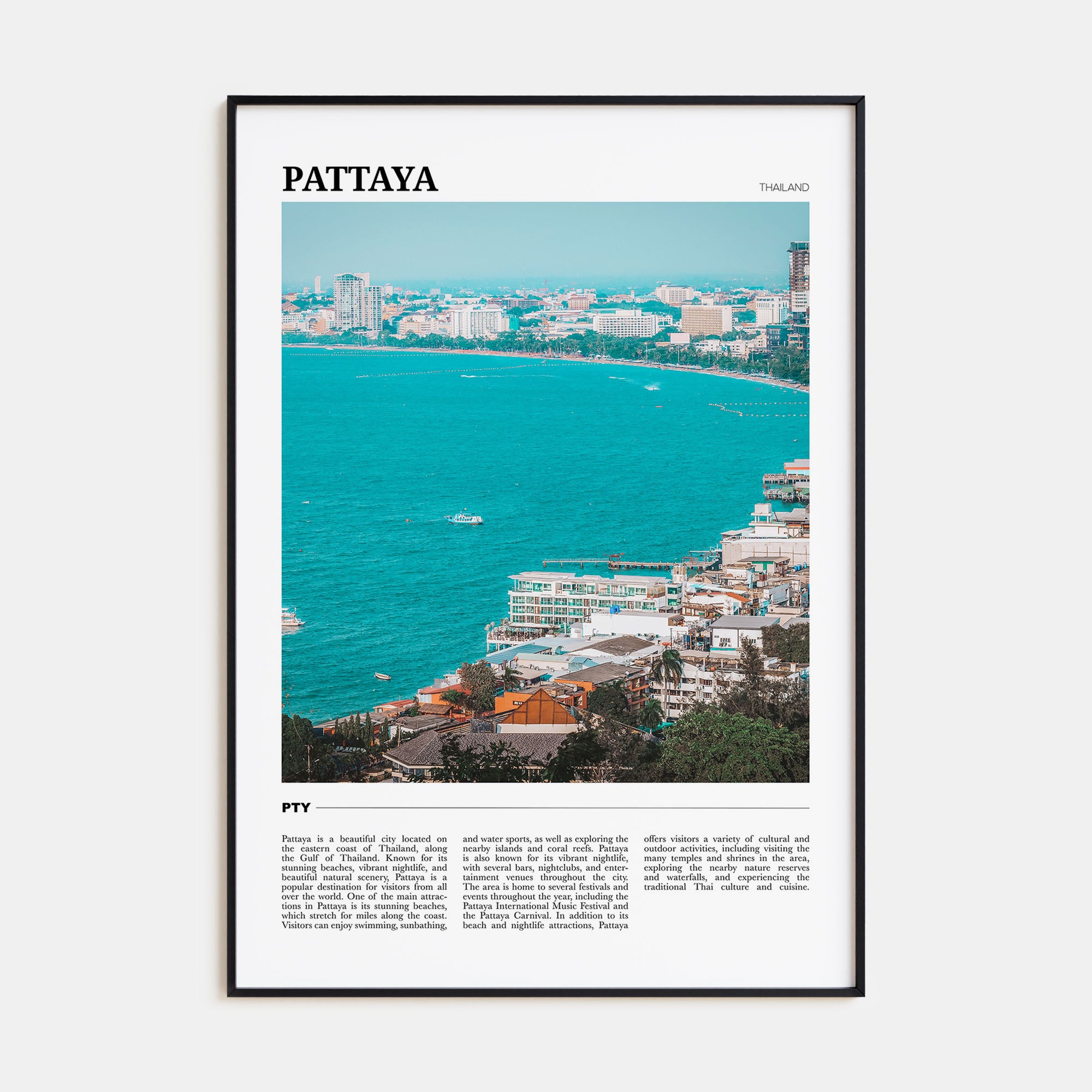 Pattaya Travel Color Poster