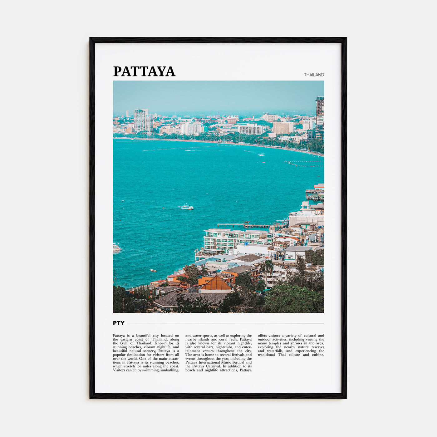 Pattaya Travel Color Poster