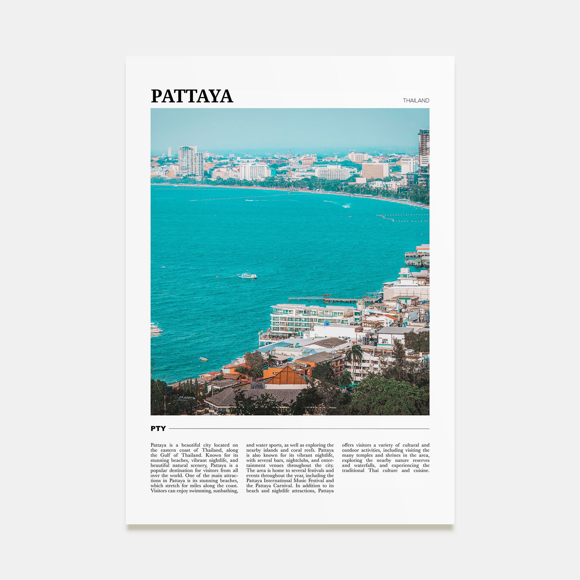 Pattaya Travel Color Poster