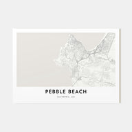 Pebble Beach Map Landscape Poster