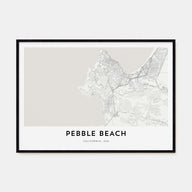 Pebble Beach Map Landscape Poster