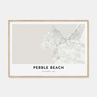 Pebble Beach Map Landscape Poster