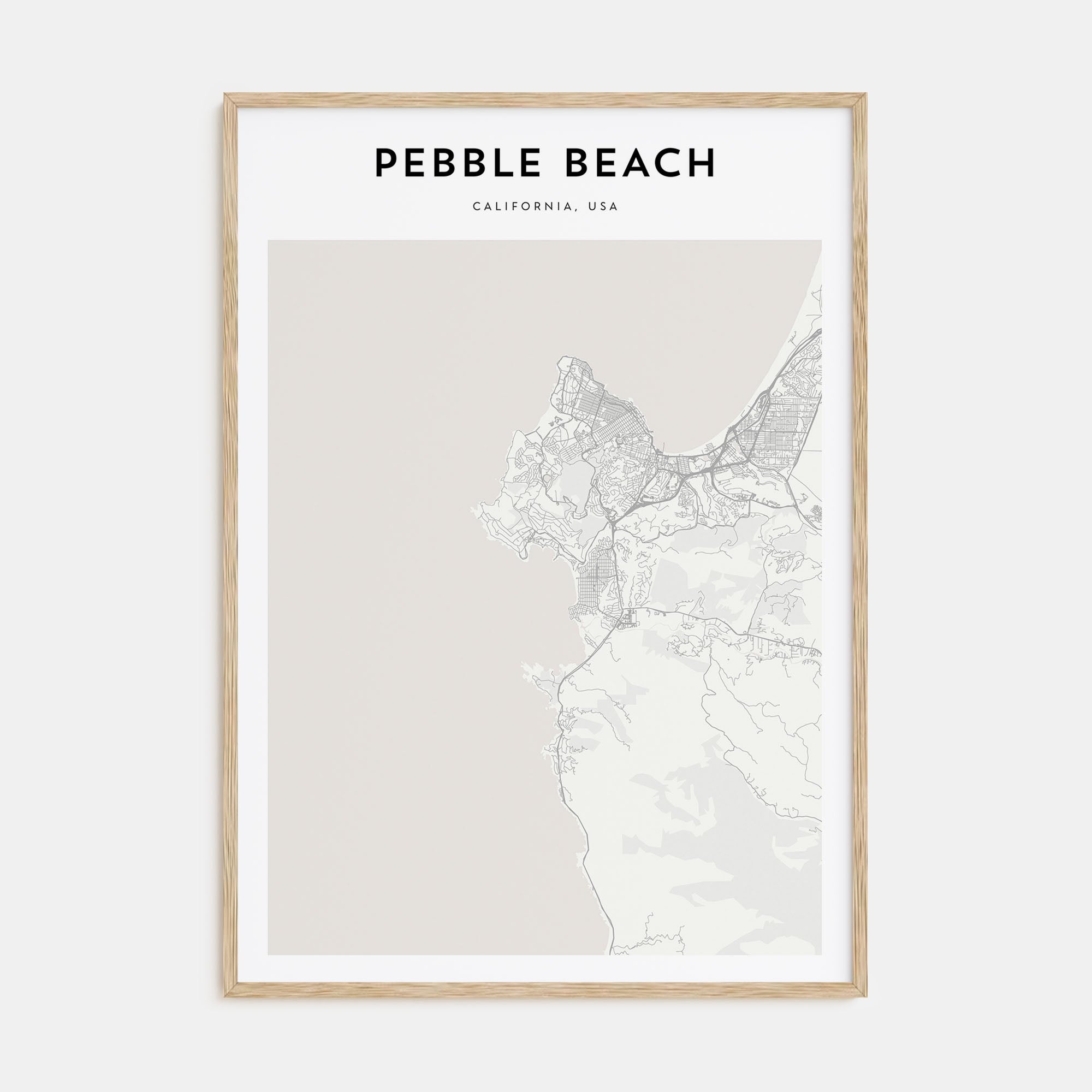 Pebble Beach Map Portrait Poster