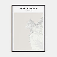 Pebble Beach Map Portrait Poster