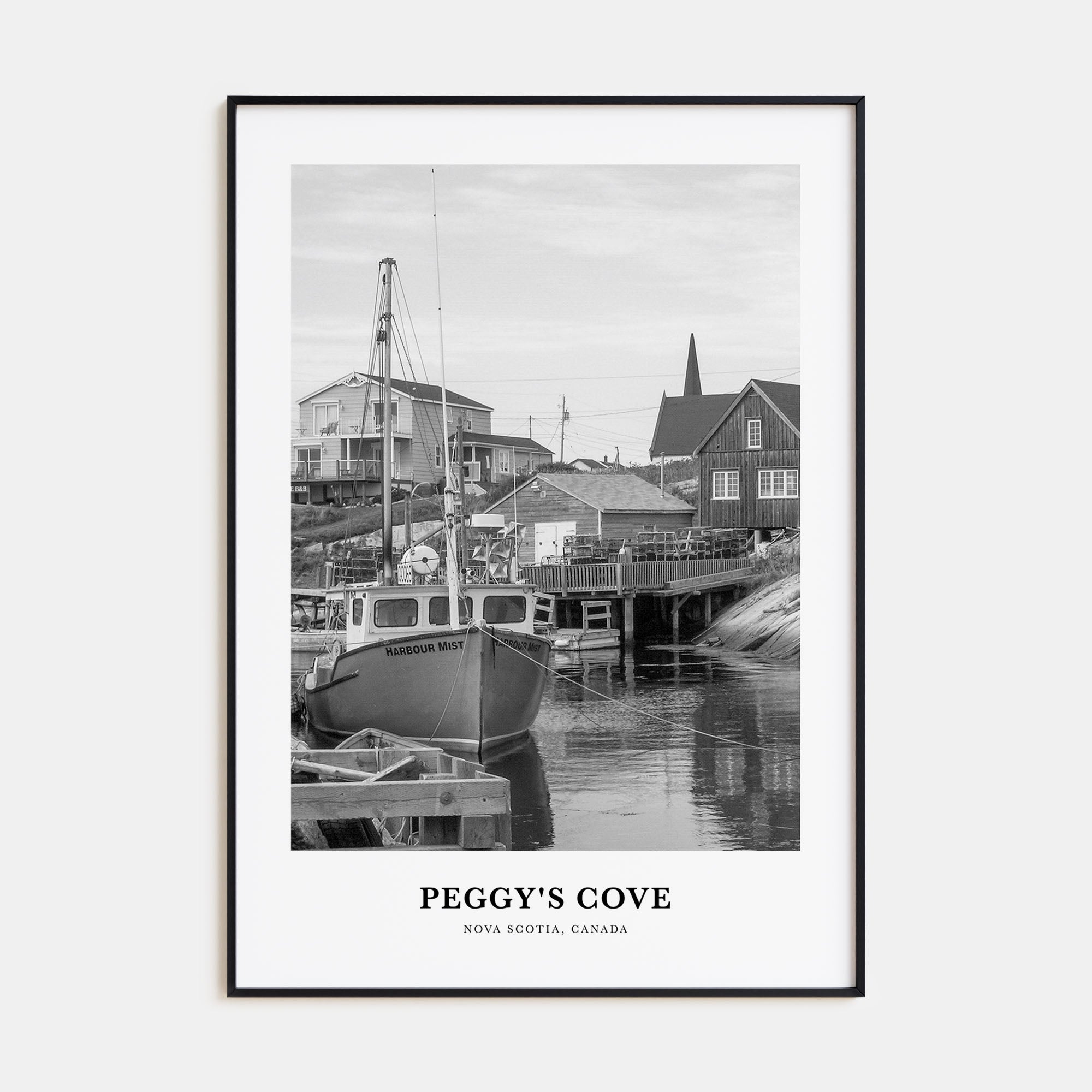 Peggy's Cove Portrait B&W Poster