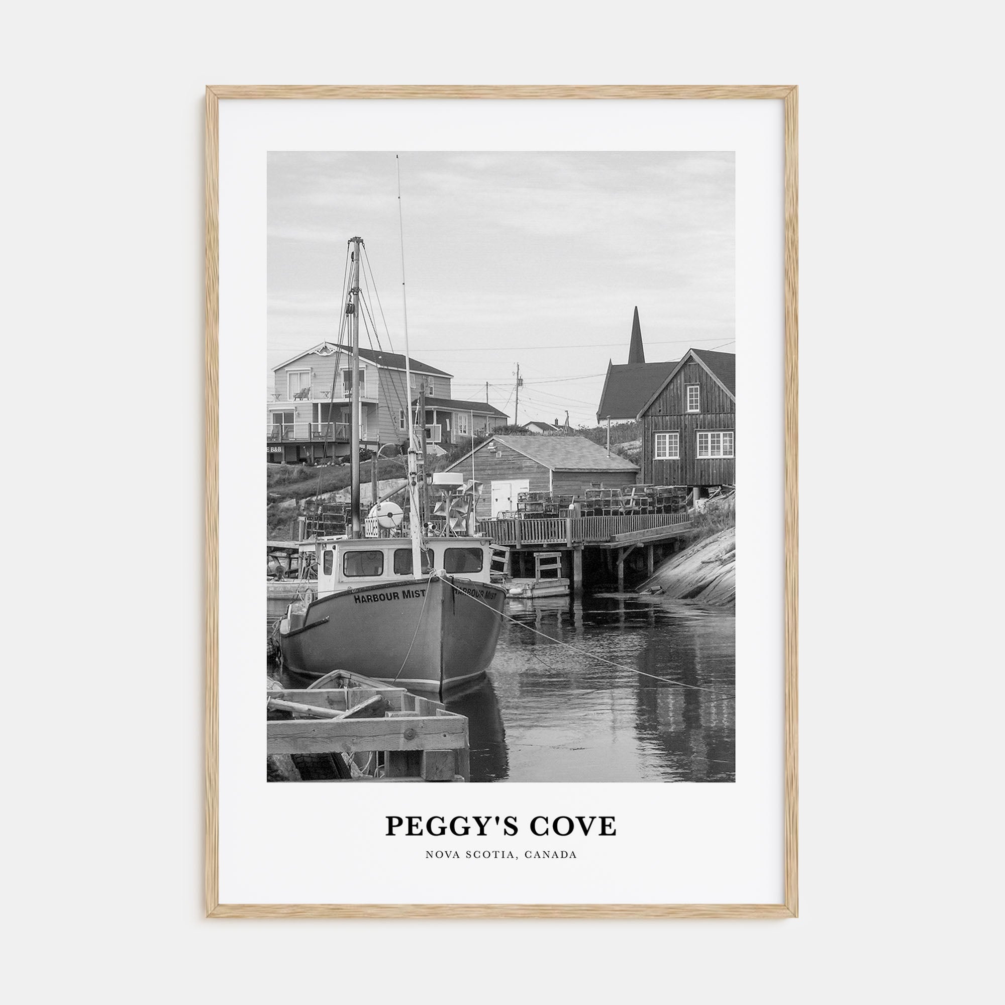 Peggy's Cove Portrait B&W Poster