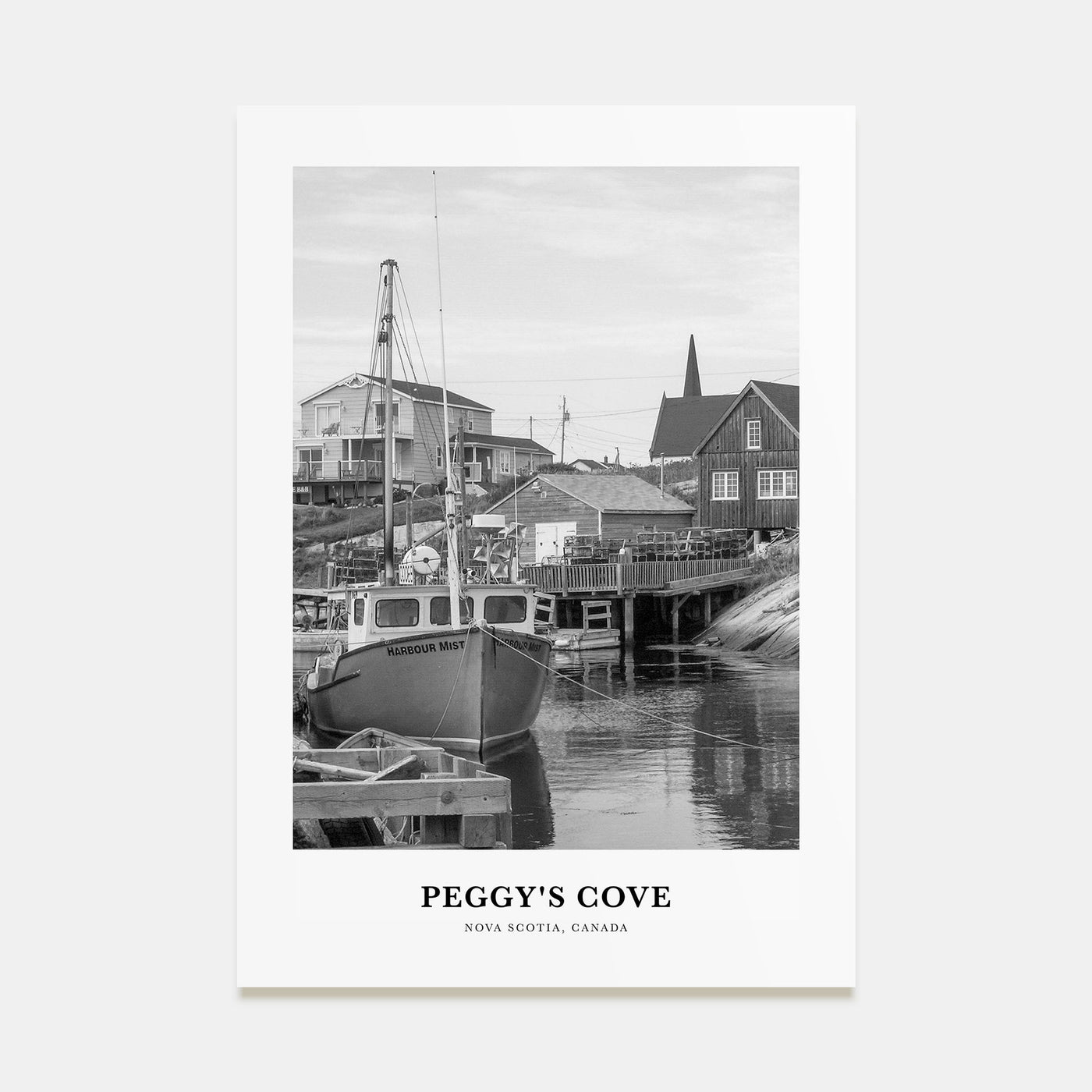 Peggy's Cove Portrait B&W Poster