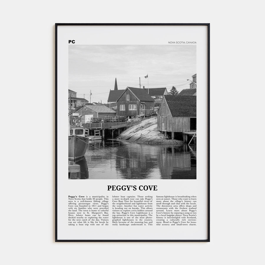 Peggy's Cove Travel B&W Poster