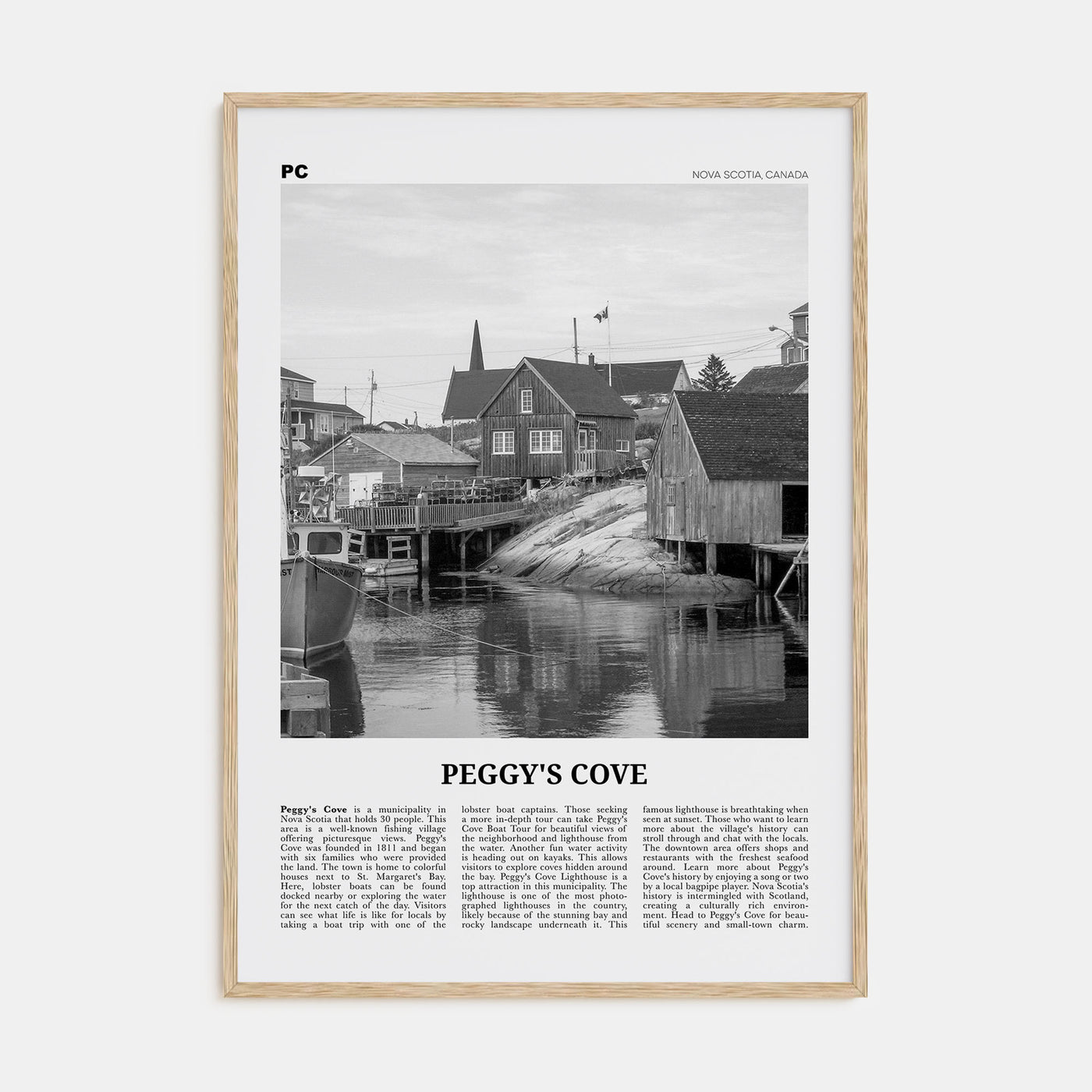 Peggy's Cove Travel B&W Poster