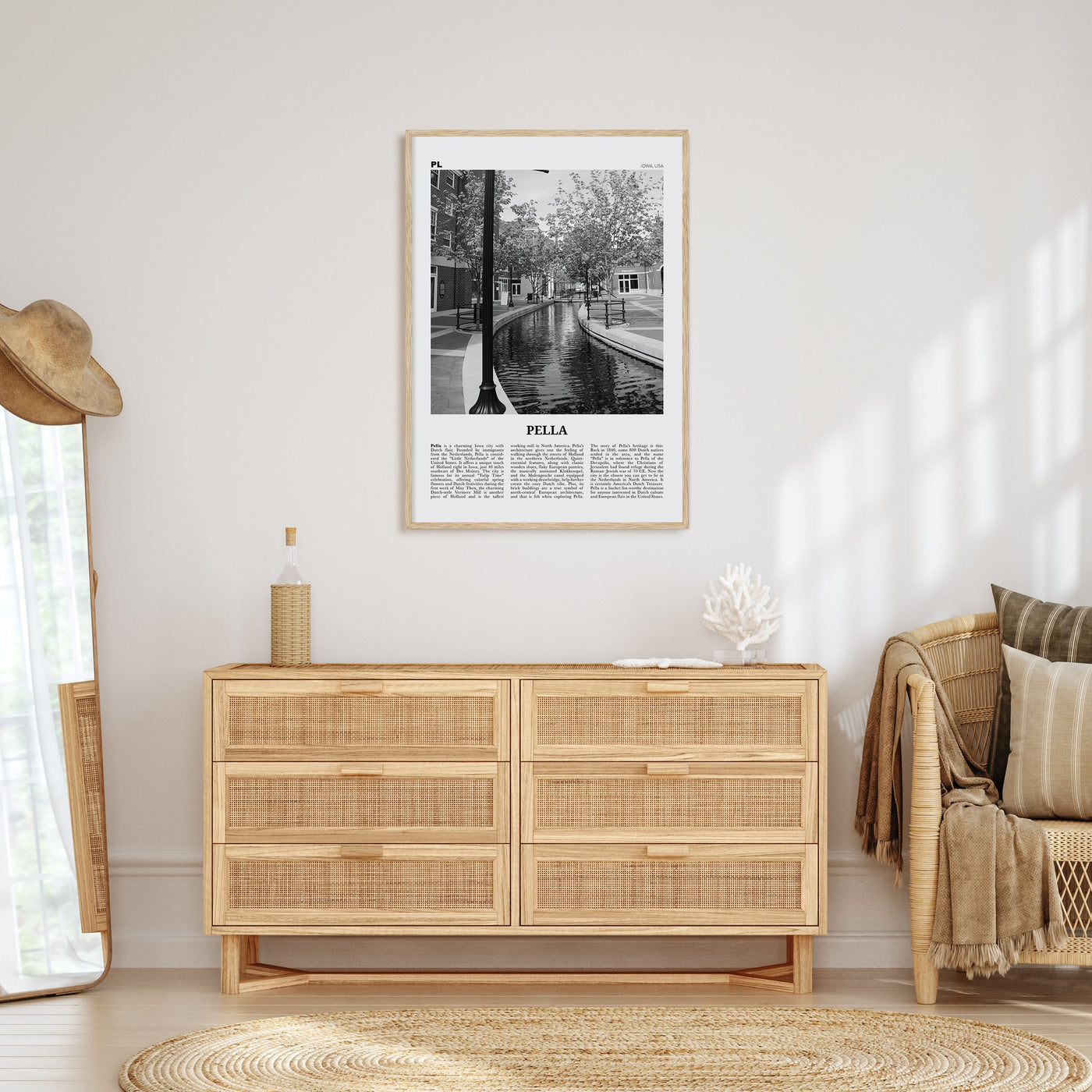 Pella, Iowa Travel B&W Poster