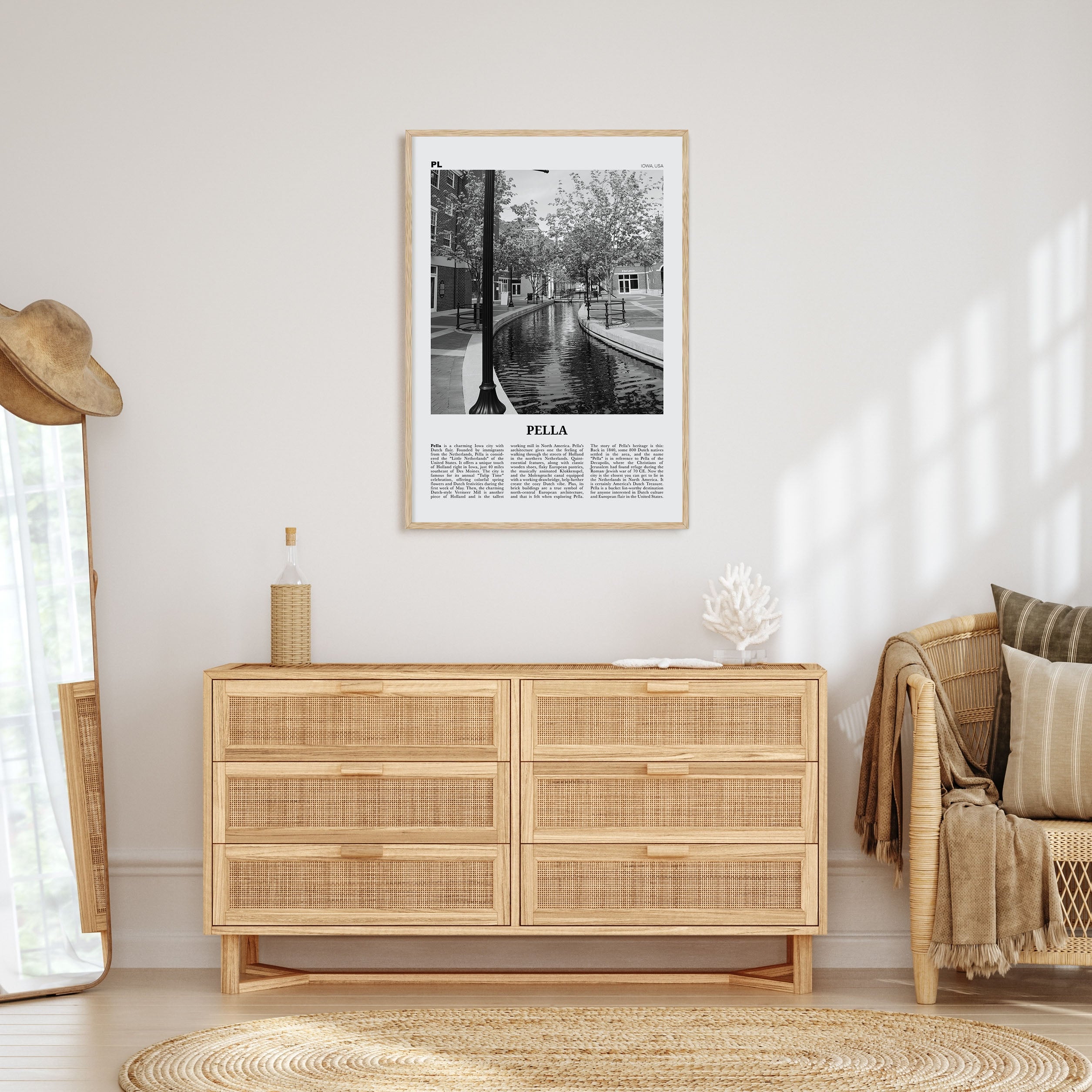 Pella, Iowa Travel B&W Poster