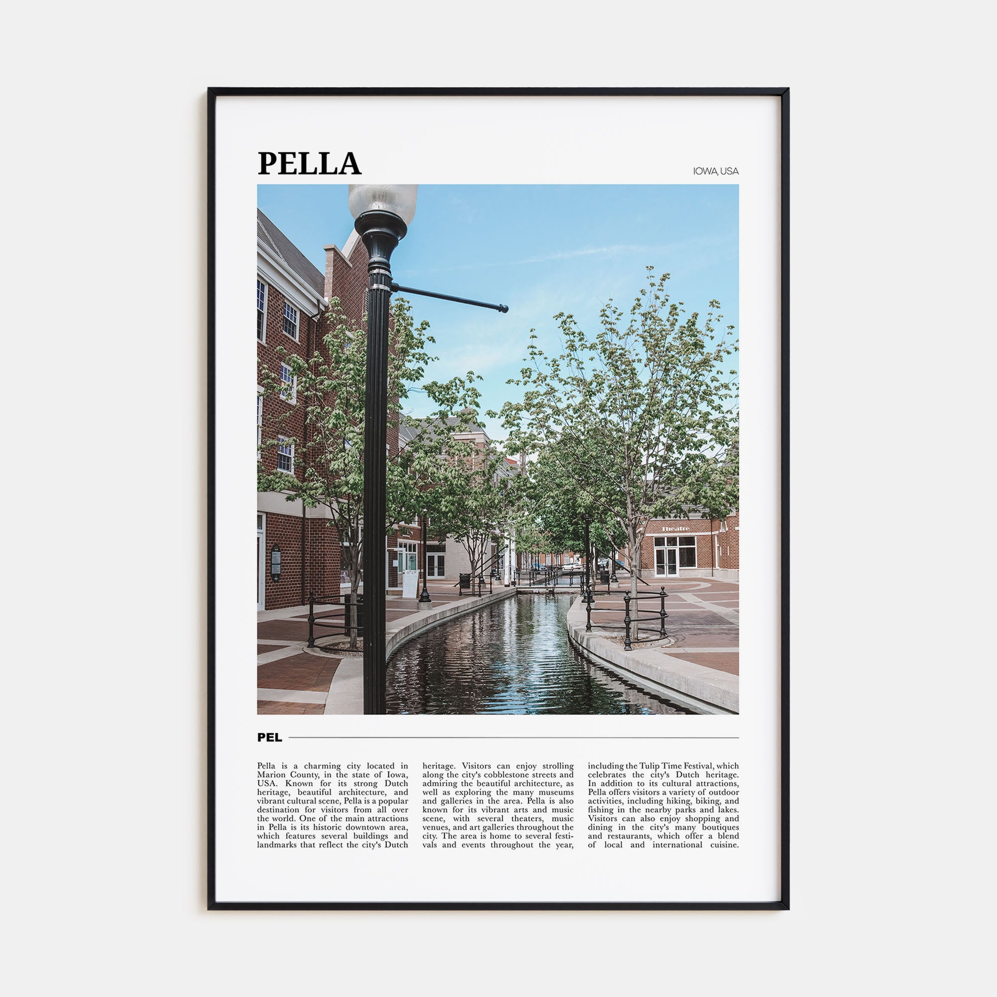 Pella, Iowa Travel Color Poster